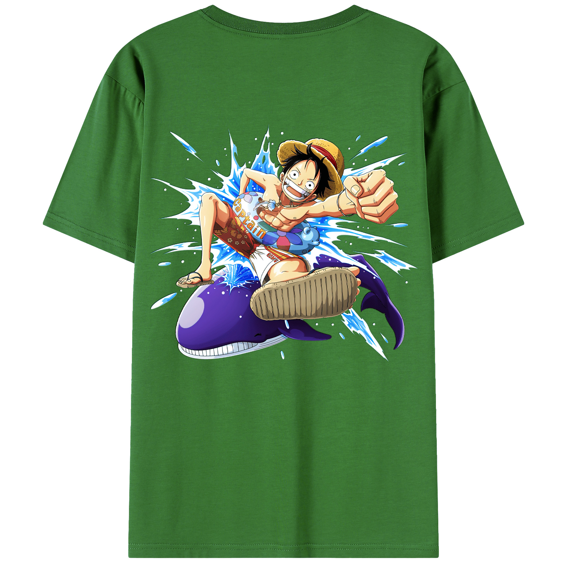 ワンピース モンキー・D・ルフィ ONE PIECE Monkey D. Luffy レディース半袖Tシャツ(バックプリント)